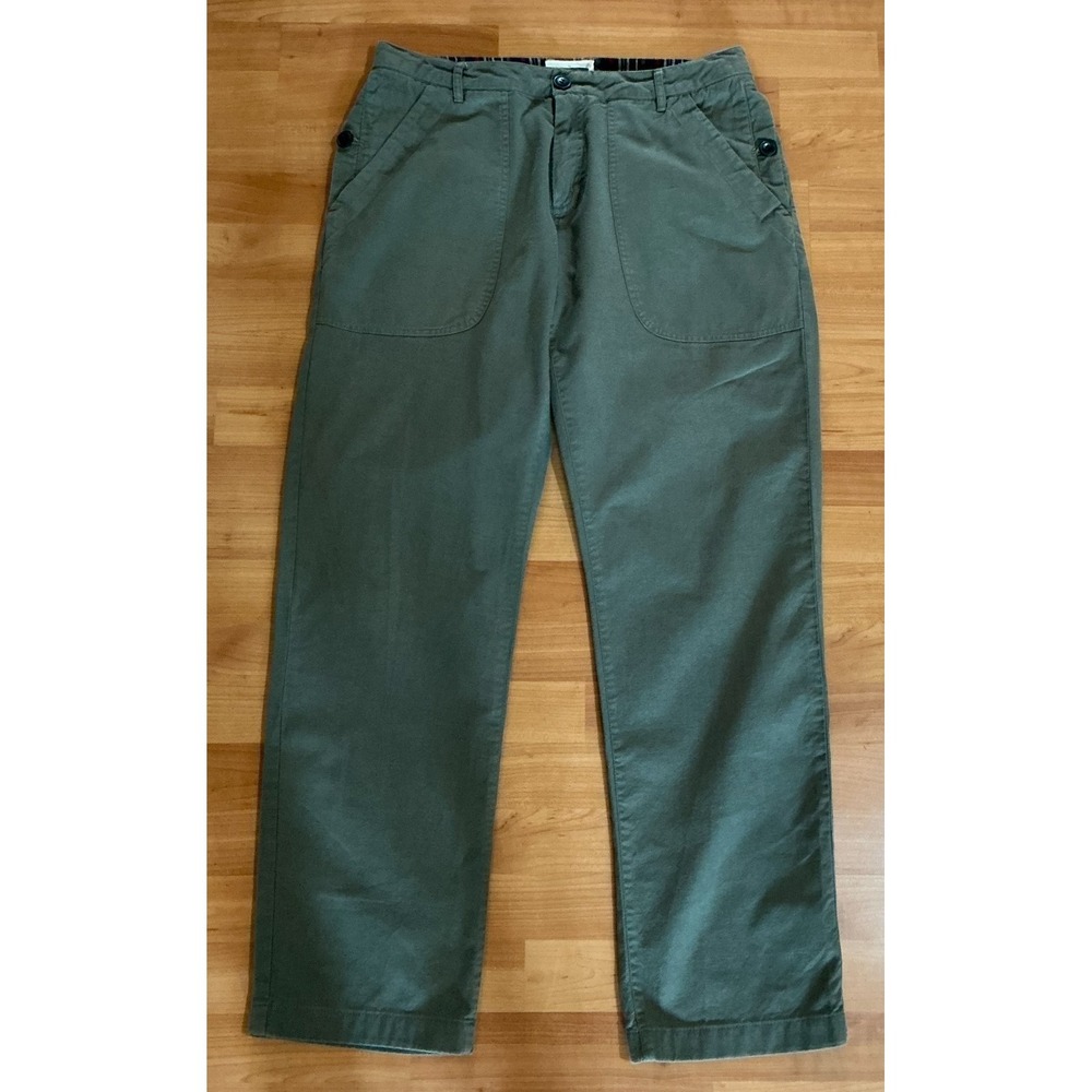 Bridge & Burn Pants Mens 34 Olive Green Cotton Wool‎ Utility Chino Workwear
